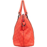 Gucci Red Guccissima Leather Sukey Top Handle  Handbag