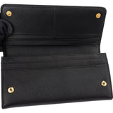 Prada Black Saffiano Leather Continental Wallet
