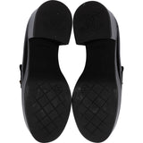 Chanel Black Crinkled Patent Leather CC Chain Platform Loafers (37,5)