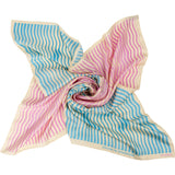 Chanel Cruise in Singapure Bicolor Striped Wave Print Silk 90 Scarf Tuch