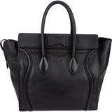 Celine Black Leather Luggage Handbag