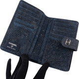Chanel Embossed Dots Suede Compact Wallet