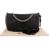 Gucci Leather Soho Chain GG Flap Crossbody Bag