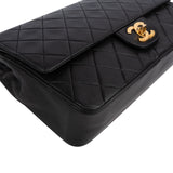 Chanel Quilted Lambskin 24K Gold Double Flap Shoulder Bag