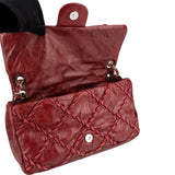 Chanel Crinkled Lambskin Woven Stitch Single Flap Shoulder Bag