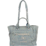 Chanel Denim Deauville Small Tote Shoulder Handbag