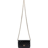 Chanel Quilted Patent Leather 2.55 Wallet On Chain Crossbody Bag