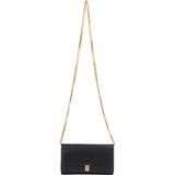 Burberry Grained Leather TB Wallet on a Chain Crossbody Bag