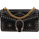 Gucci Black Soft Leather Dionysus Studded Shoulder Bag
