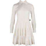 Louis Vuitton White Wool Broderie Anglaise Collar Blouse Dress (FR36)