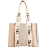 Chloé Canvas Woody Medium Tote Shoulder Bag