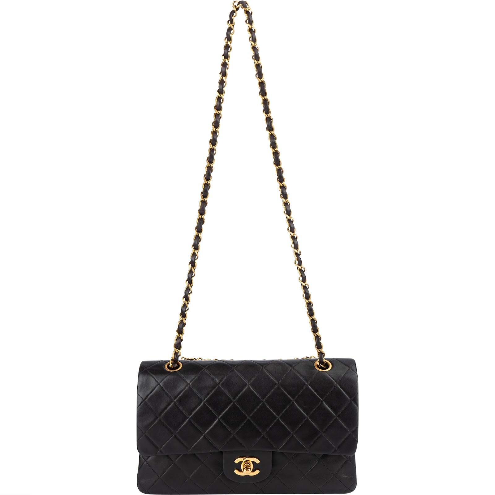[🔄️B11 / F28] Chanel Quilted Lambskin Medium Double Flap Shoulder Bag - vintageandkickz