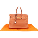 Hermès Brun Fjord Leather Birkin 35 Handbag xx leder - vintageandkickz