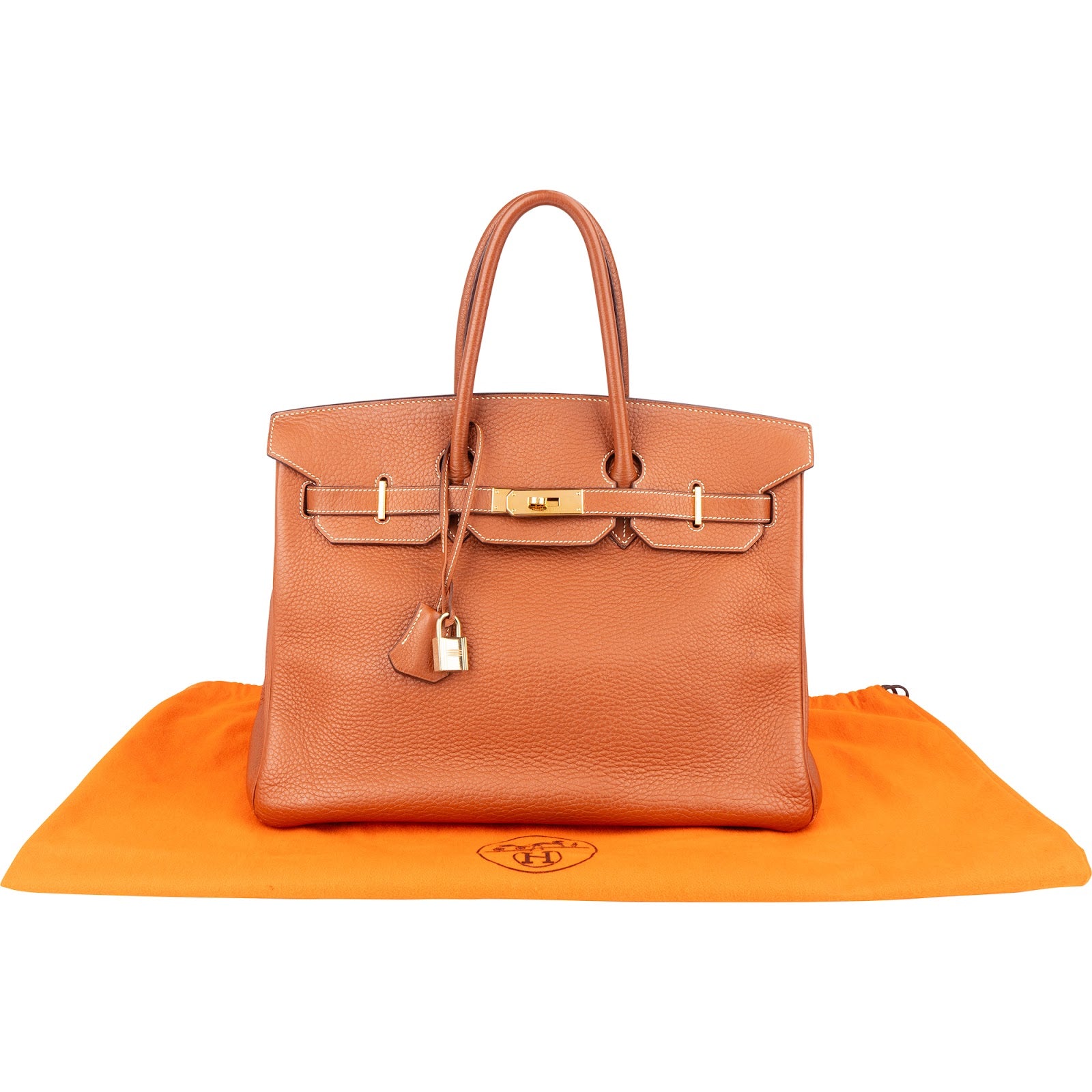 Hermès Brun Fjord Leather Birkin 35 Handbag xx leder - vintageandkickz
