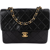 Chanel Quilted Lambskin 24K Gold Single Flap Crossbody Bag
