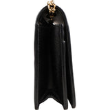 Gucci Black Grained Leather Wallet On Chain Crossbody Bag