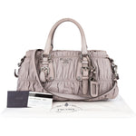Prada Quilted Nappa Gaufre Satchel Handbag - vintageandkickz