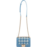 Chanel Denim Frayed Chevron Pleated Small Boy Crossbody Bag