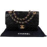 Chanel Quilted Lambskin 24K Gold Small Double Flap Shoulder Bag