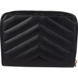 Yves Saint Laurent Grained Matelassé Leather Portefeuille Famme Compact Zip Around Wallet