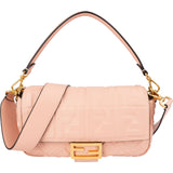 Fendi Embossed Monogram FF Leather Baguette Shoulder Crossbody Bag