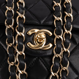Chanel Quilted Lambskin 24K Gold Small Double Flap Shoulder Bag