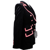 Dolce & Gabbana Multicolor Samt Velvet Double Breasted Contrast Trim Blazer (IT42)