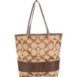 Coach Monogram Signature Stripe Tote Shoulder Bag