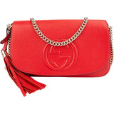 Gucci Red Pebbled Leather GG Soho Crossbody Bag