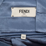 Fendi Blue Silk Paneled Dress Coat (IT40)