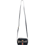 Gucci Suede Crinkled Patent Leather Ophidia Small Crossbody Bag