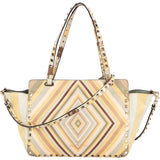 Valentino Leather Rockstud Striped Tote Shoulder Bag
