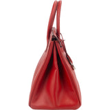 Hermès Rouge Epsom Leather Palladium Birkin 35 Handbag