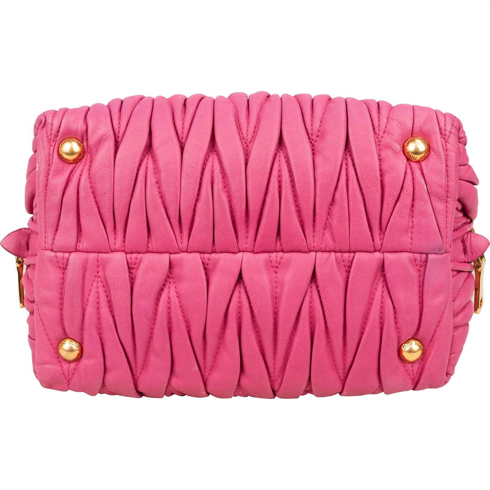 Miu Miu Pink Matelassé Nappa Leather Handbag - vintageandkickz