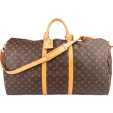 Louis Vuitton Monogram Canvas Keepall 60 Bandoulière Travel Bag