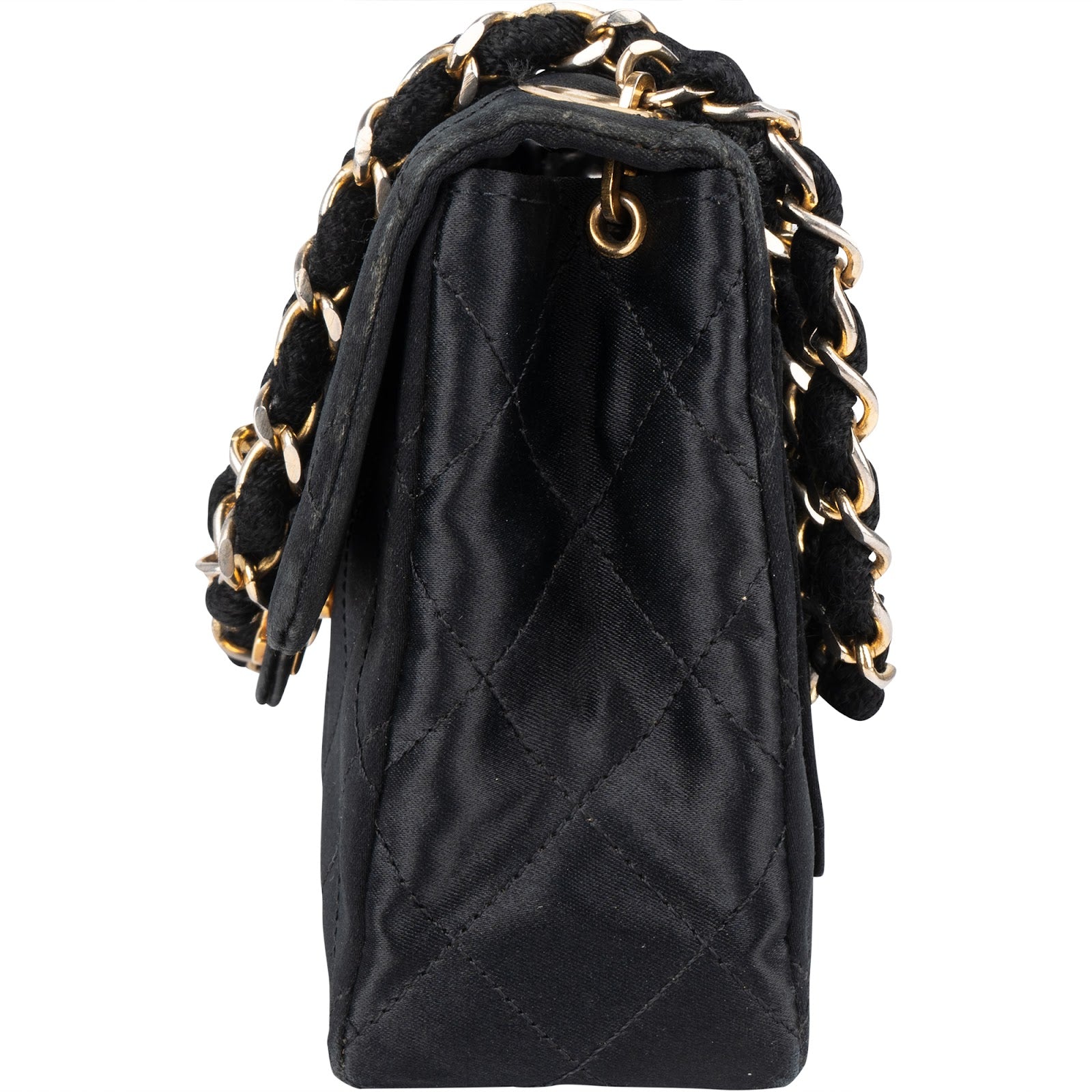 Chanel Quilted Satin Single Flap Crossbody Bag - vintageandkickz
