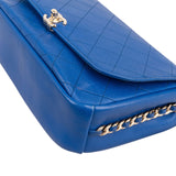 Chanel Quilted Stitched Leather Side Chain Single Flap Shoulder Bag