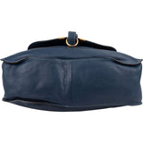 Chloé Blue Grained Leather Marcie Shoulder Bag