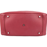 Hermès Clemence Leather Palladium Lindy 34 Rubis Handbag
