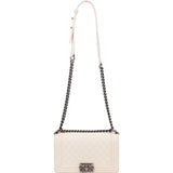 Chanel Quilted Patent Leather Medium Single Flap Boy Crossbody Bag