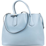 Prada Blue Saffiano Leather Tote Double Handbag
