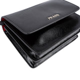 Prada Saffiano Vernice Leather Small Flap Crossbody Bag