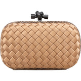 Bottega Veneta Intrecciato Satin Knot Snakeskin Clutch