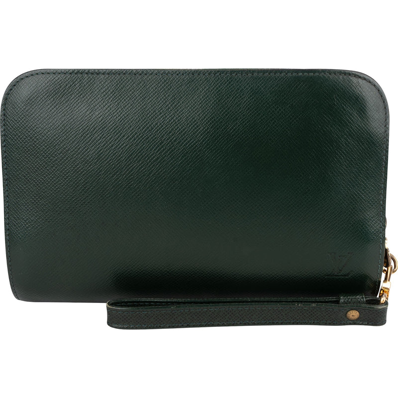 Louis Vuitton Green Taiga Leather Baikal Clutch Bag
