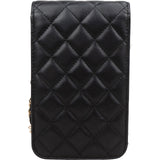 Chanel Quilted Lambskin Flap Phone Holder Crossbody Bag