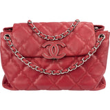 Chanel Quilted Lambskin Diamond Stitch Hampton Flap Jumbo Flap Crossbody Bag