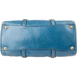 Miu Miu Blue Leather Vitello Lux Tote Handbag