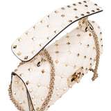 Valentino Quilted Leather Rockstud Spike Turnlock Flap Crossbody Handbag