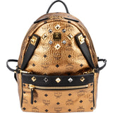 MCM Monogram Metallic Visetos Stark Studded 2 in 1 Backpack