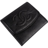 Chanel Caviar Leather CC Bifold Coin Purse Wallet